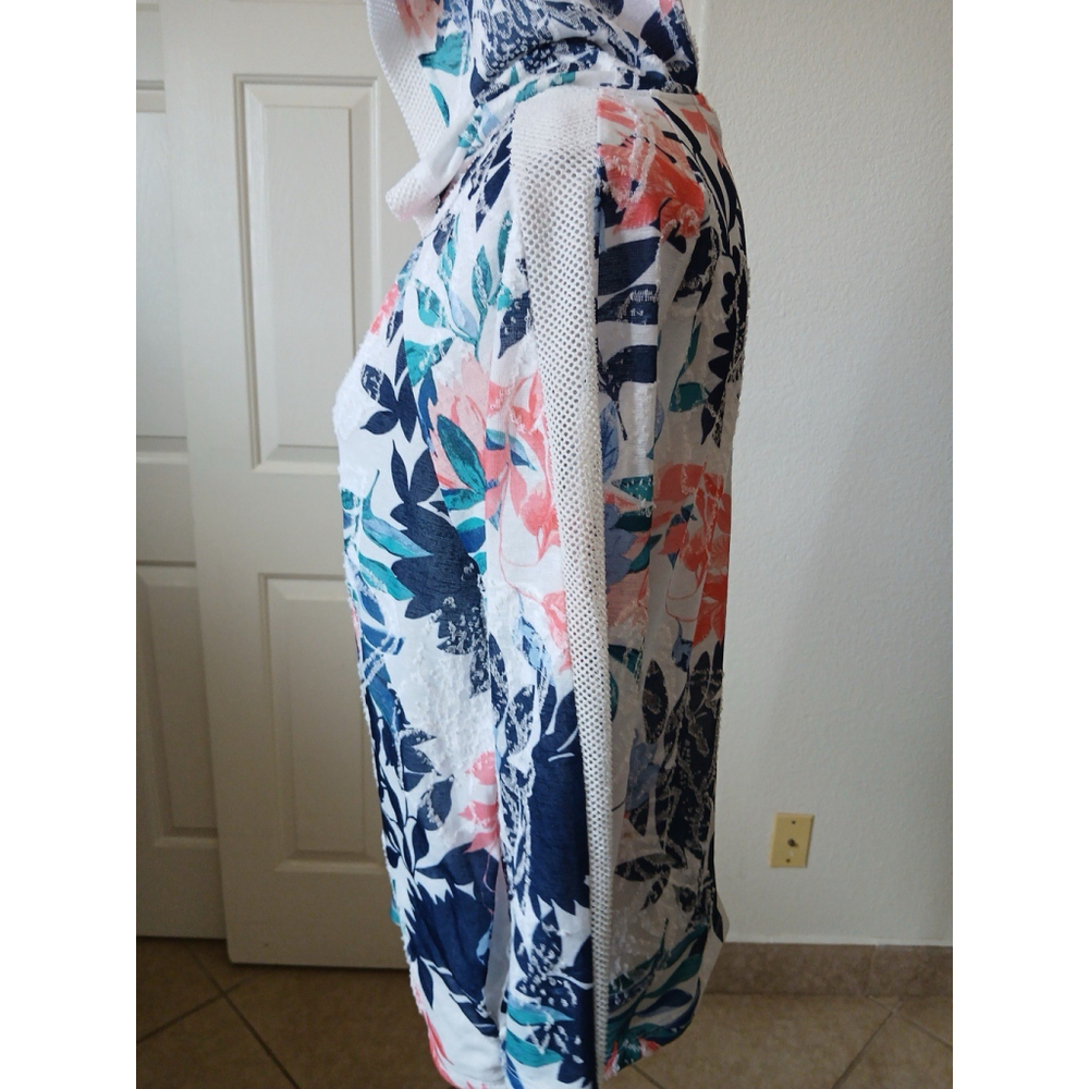 Chicos Weekends Womens Floral Charm Hoodie Size 1 US Medium 3/4 Sleeve Mesh‎ - Picture 4 of 16